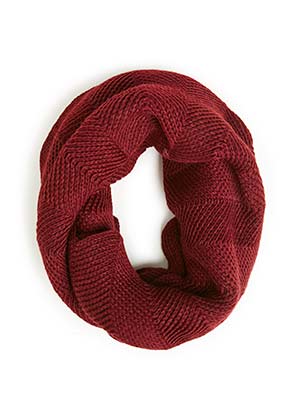 Full Knit Scalloped Infinity Scarf