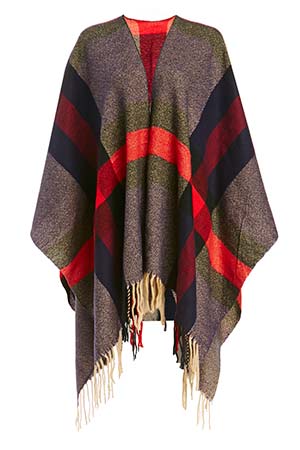 Pine Plaid Poncho