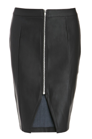 Glamorous Zip Up Vegan Leather Pencil Skirt