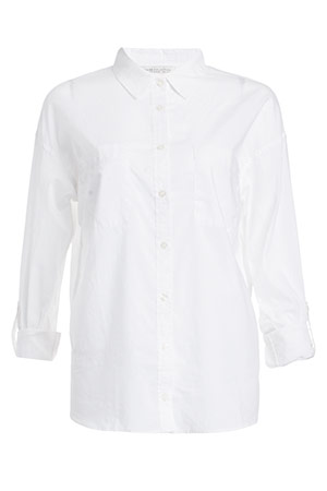 Classic Cotton Button Down Shirt in White | DAILYLOOK