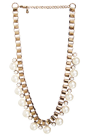 J.O.A. Multi Pearl Chain Link Necklace
