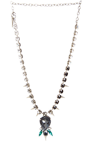 J.O.A. Tri-Stone Spike Necklace