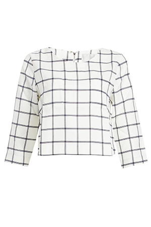 J.O.A. Two Front Pocket Grid Crop Top