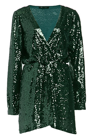 Katie Sequin Wrap Dress