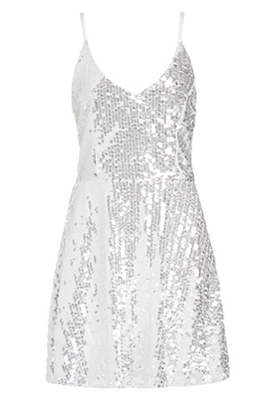 Glamorous Sequin Slip Dress in Silver | DAILYLOOK
