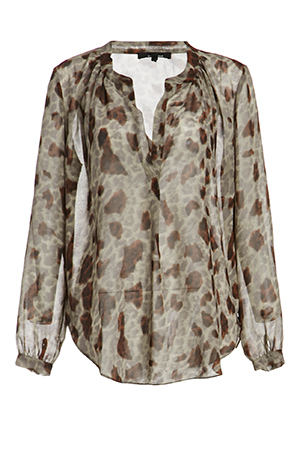 Sheer Leopard Print Blouse