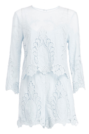 SAYLOR Lindsey Floral Embroidered Romper