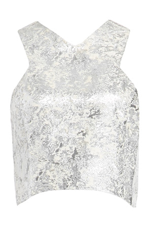 Line & Dot Cameron Metallic Crop Top