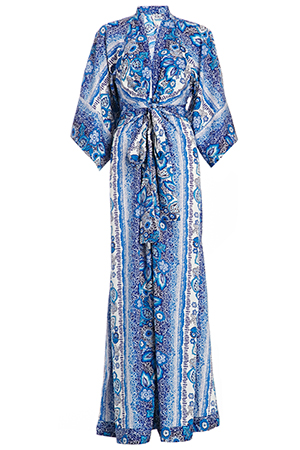 TULAROSA Rosella Kimona Maxi Dress in Blue | DAILYLOOK