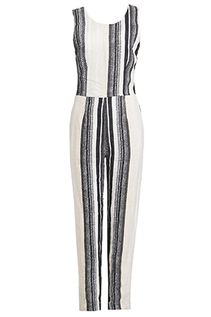 J.O.A Cross Back Striped Jumpsuit