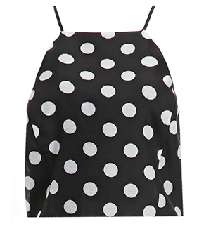 J.O.A Halter Polka Dot Crop Top