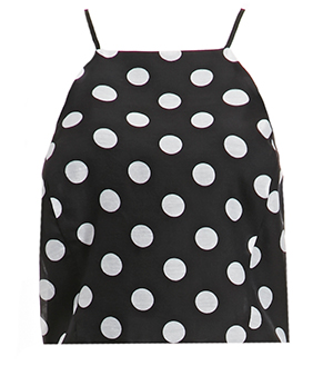 J.O.A Halter Polka Dot Crop Top