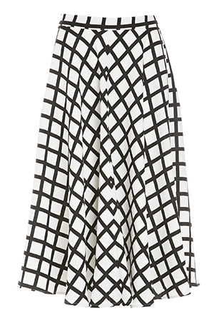 Arquette Flared Gridline Skirt