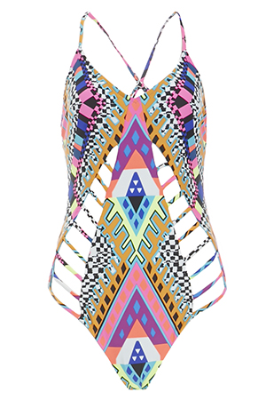 Mara Hoffman Lattice Maillot One Piece