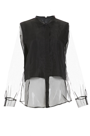 JOA Collar Sheer Dress Shirt