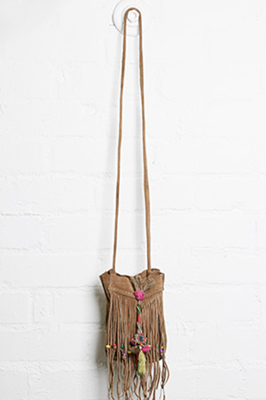 Jesslyn Blake Suede Fringe & Tassel Bag