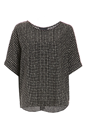 Open Back Grid Blouse