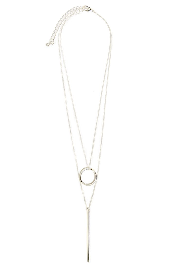 DAILYLOOK Circle Meets Sword Drop Necklace