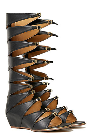 faux leather gladiator sandals