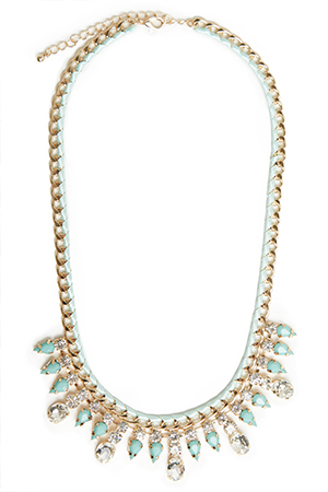DAILYLOOK Threaded Chain & Crystal Necklace