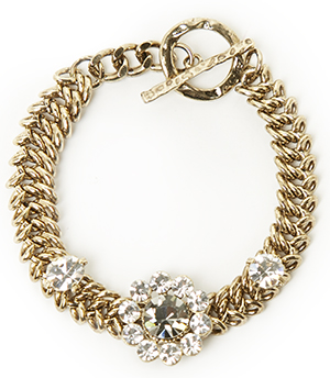 J.O.A. Flower Stone Chain Bracelet