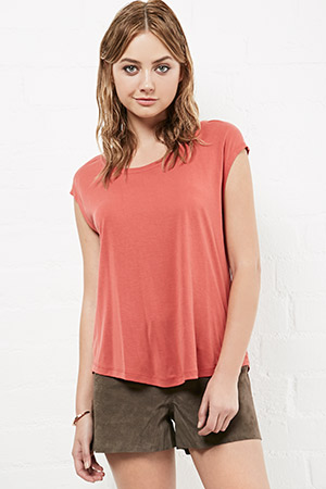 Keane Cap Sleeve Open Back Modal Blend Tee