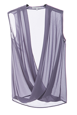 Apple Blossom Sleeveless Crossover Beach Blouse
