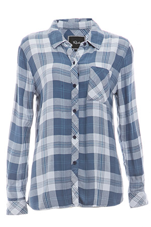 Rails Hunter Button Down Plaid Shirt in Slate | DAILYLOOK