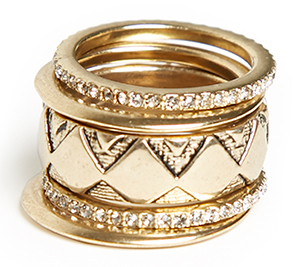 House of Harlow 1960  Shakti Stack Ring