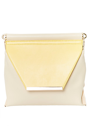 Jordan Anthony Vegan Leather Metal Trim Shoulder Bag