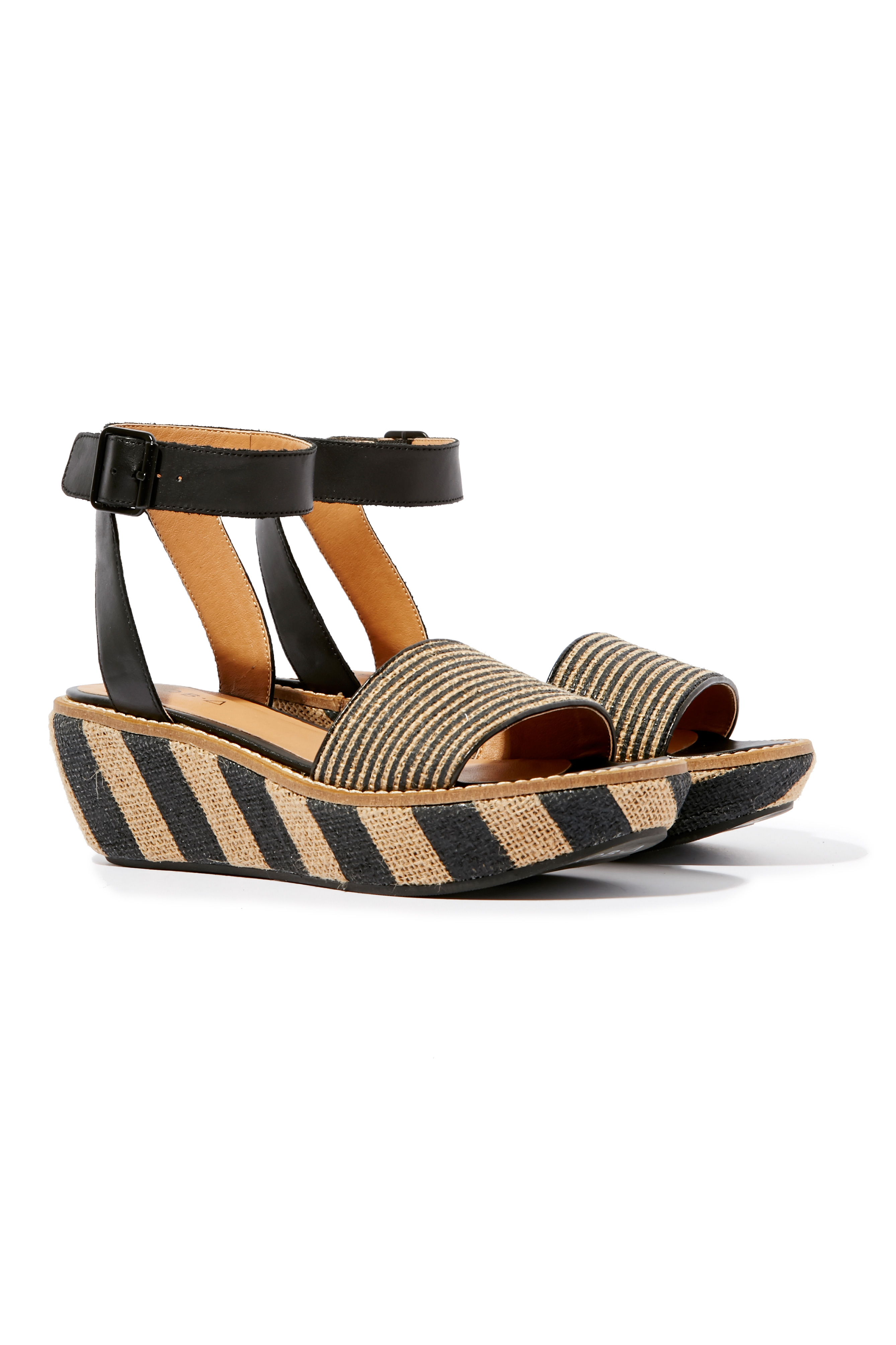 Kelsi Dagger Brooklyn Striped Espadrille Wedges