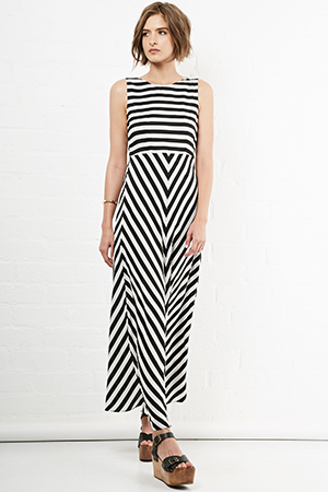 Olive & Oak Sleeveless Striped Maxi Dress