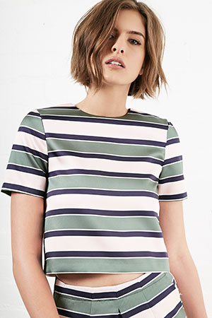 Sunset Sons Striped Short Sleeve Blouse