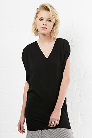 BOBI Cotton V-Neck Tunic Tee