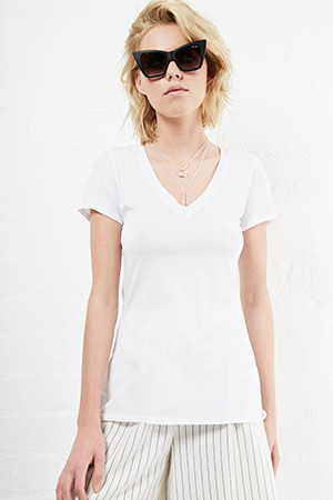 BOBI Pima Cotton V-Neck Tee