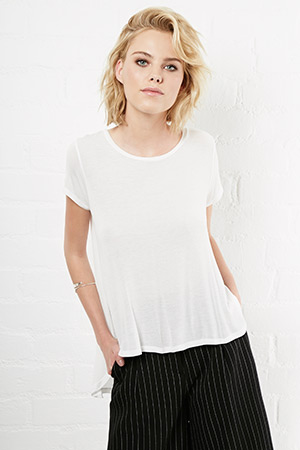 Project Social T Crewneck High Side Split Tee