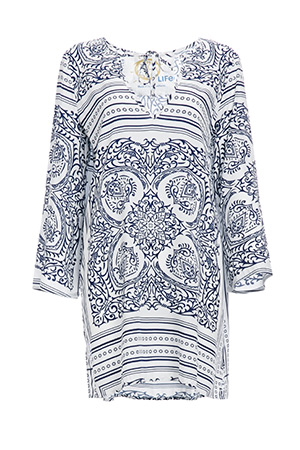 Blue Life Vintage Scarf Print St Tropez Tunic