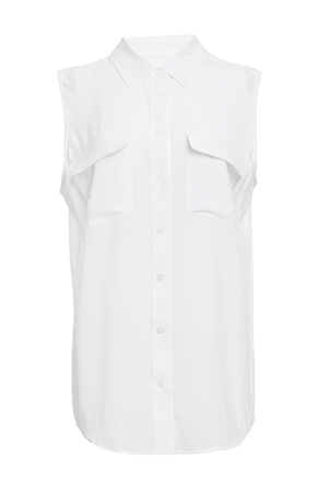 EQUIPMENT Sleeveless Signature Silk Shirt