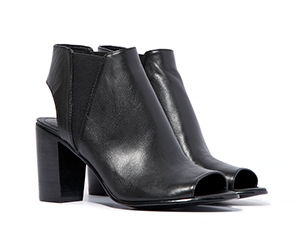 Steve Madden Nobel Peep Toe Booties in Black | DAILYLOOK