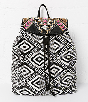 Beaded Tribal Bucket Bag