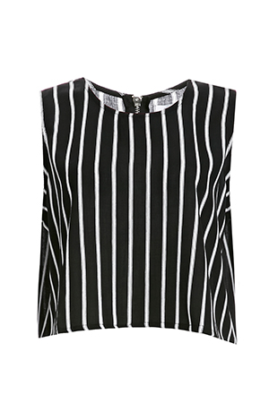 Glamorous Striped Boxy Swing Crop Top