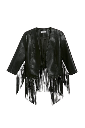 Glamorous Vegan Leather Fringe Jacket