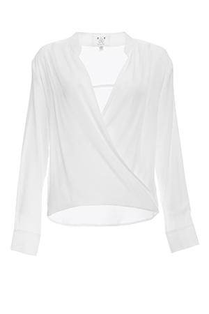 Six Crisp Days Twisted Wrap Blouse in Ivory | DAILYLOOK