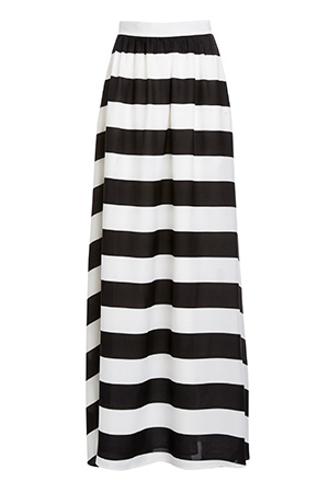 Blaque Label Striped Maxi Skirt in Black/White | DAILYLOOK