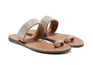 Laidback London Trent Beaded Leather Sandals