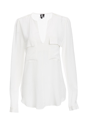 Lavender Brown x DAILYLOOK Silk Mandarin Blouse
