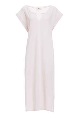 NYTT Split Neck Cotton Midi Tee Dress