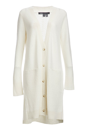 VINCE Directional Rib Long Cardigan