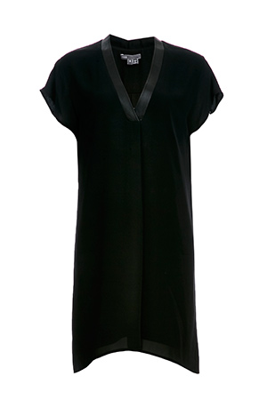 Vince Leather Trim Popover Dress