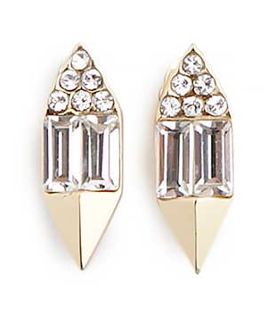 Carolyn Colby 14k Swarovski Crystal Ear Stud Earrings